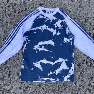 Adidas three stripe long sleeve bleach dyed